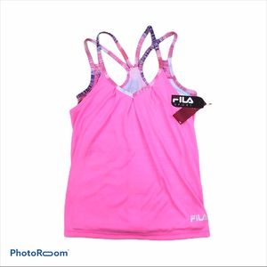 Fila Sport double strap layered pink athletic tank